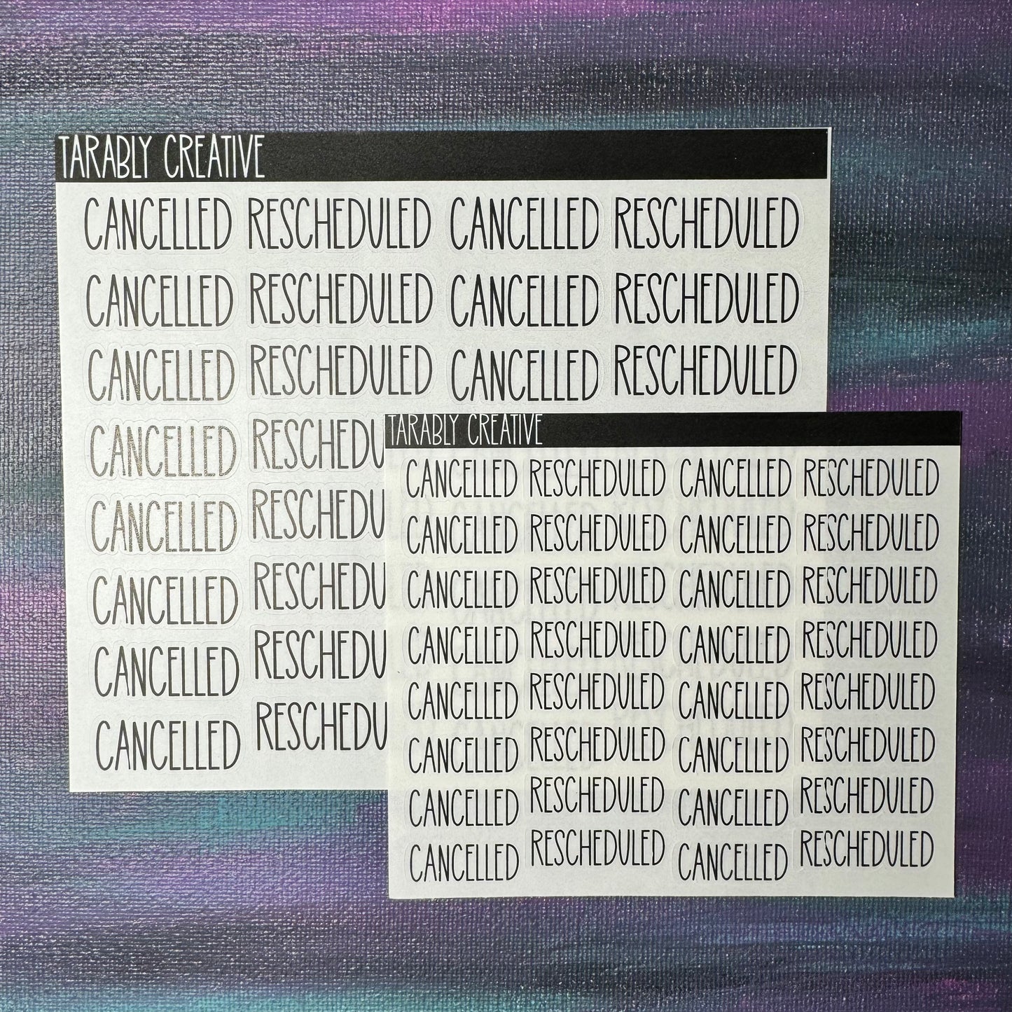 Tarably Styled Cancelled/Rescheduled