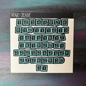 Teal Blok Numbers