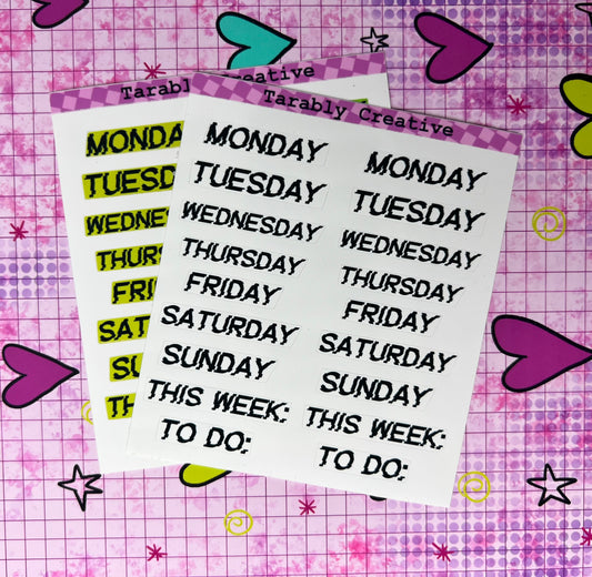 Glitchy Days of the Week (Choose)
