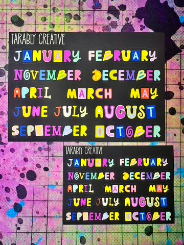 Colorful CutOut Months